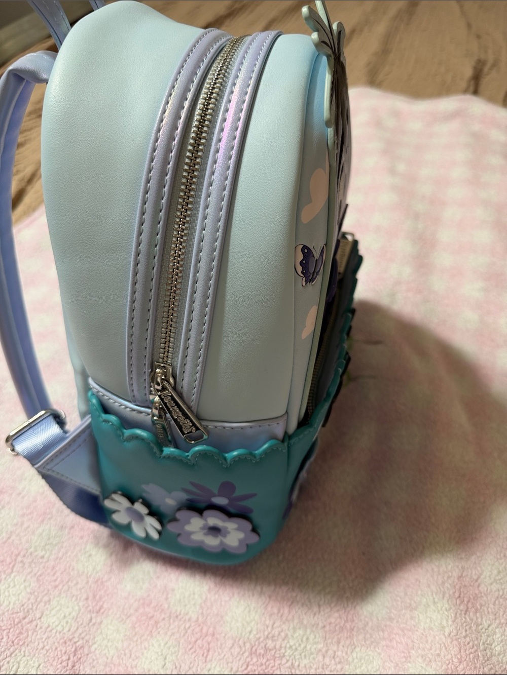 Loungefly Eeyore Floral Butterfly Mini Backpack - Teal & Lavender - Picture 5 of 11